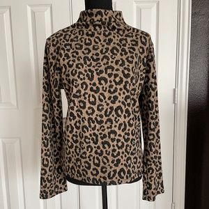 Marks & Spencer, Cheetah Print, (black/camel) Turtleneck Sweater,UK12/US8